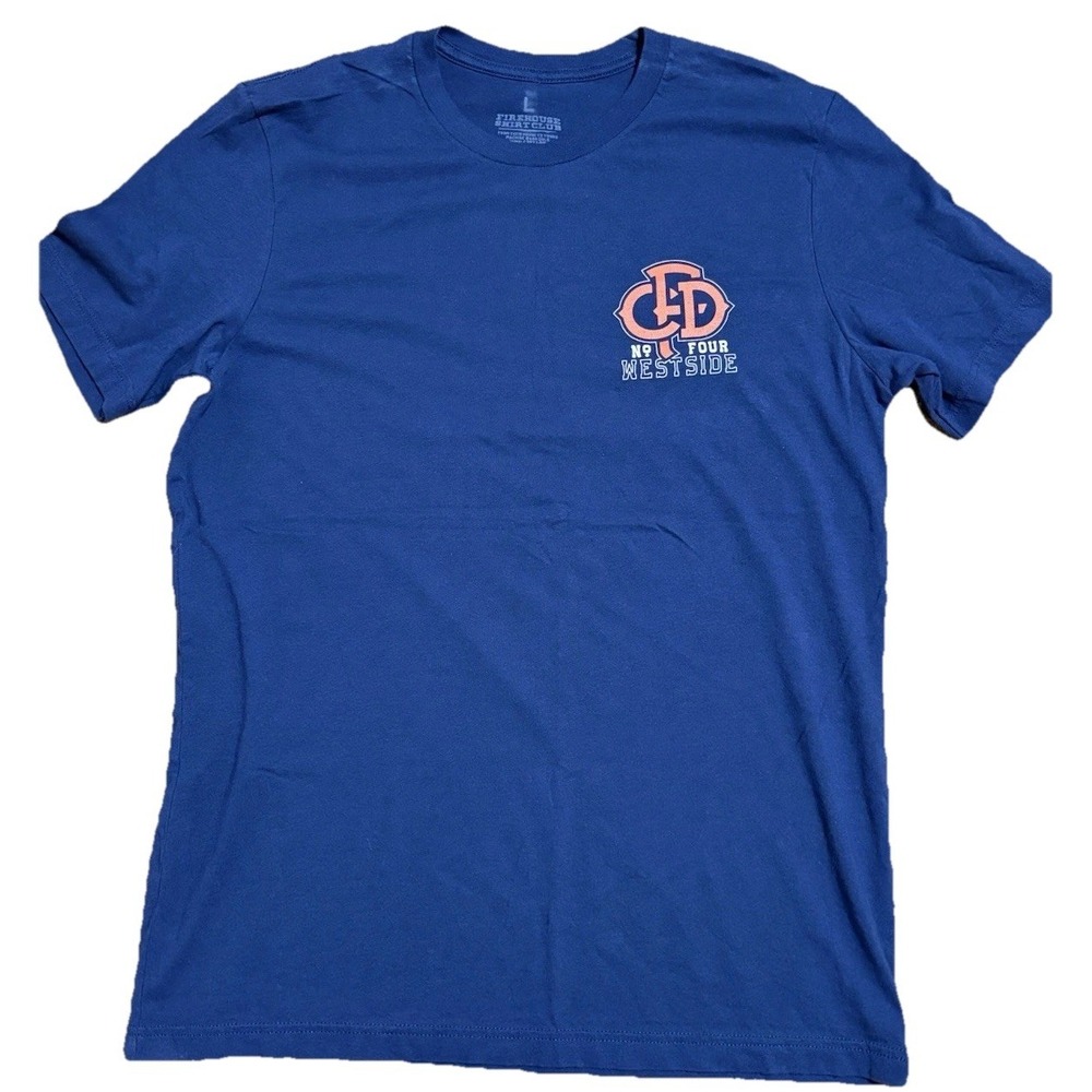 Coppell No 4 Texas Fire Dept. West T-Shirt, Navy , Front/Back Graphic Large Men - Picture 2 of 6